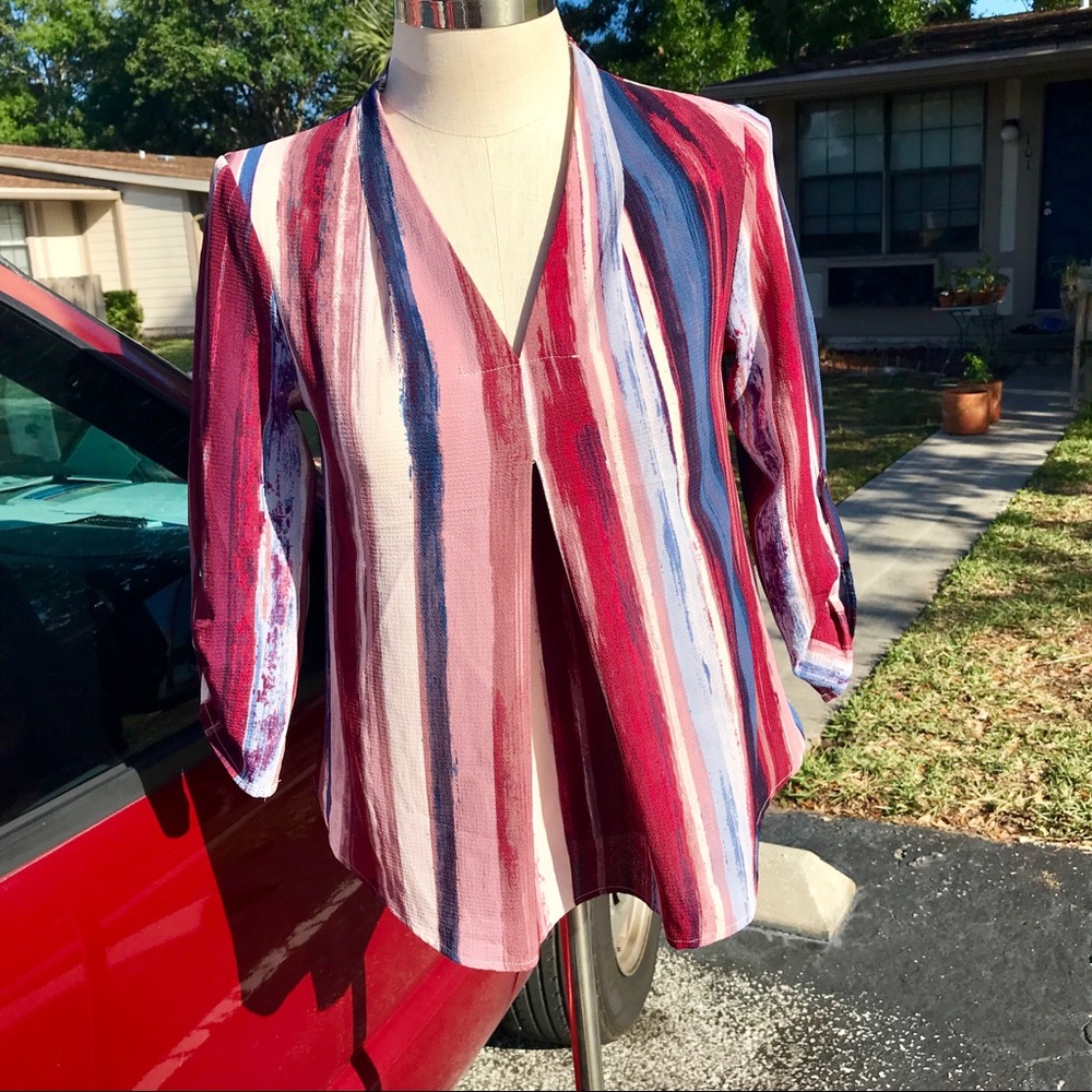 Cure. Flowy Paintbrush Lightweight Blouse Top